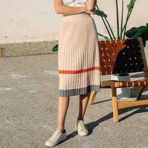 Pleated Knit Skirt Bohme Large NEW